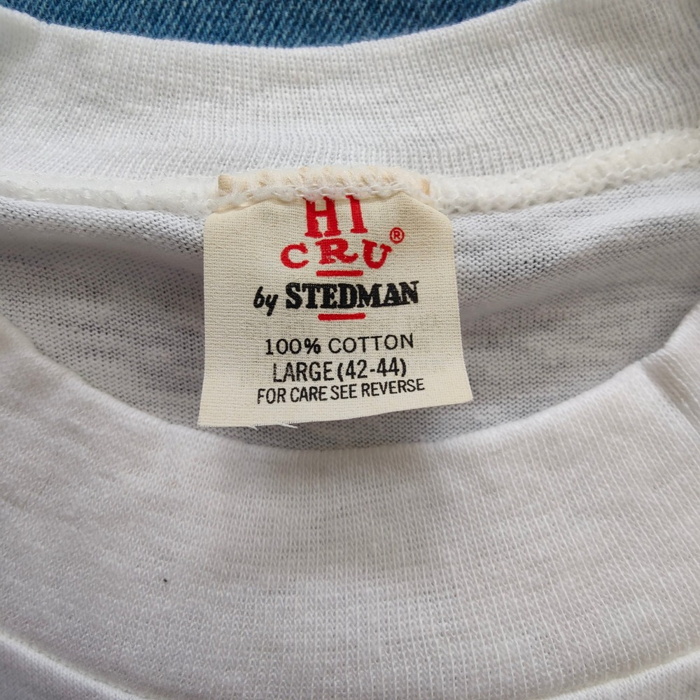 Vintage 1970s Hi Cru Stedman TShirt Single Stitch Jeep Graphic Pocket California - Picture 7 of 8